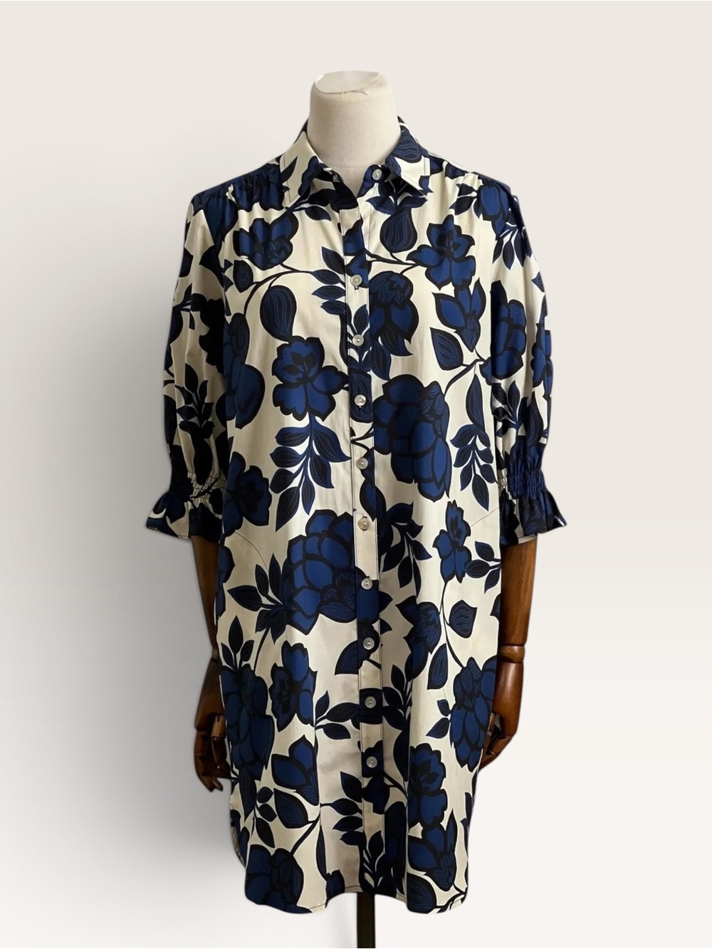 Finley Blue Floral Button-Up Shirt Dress